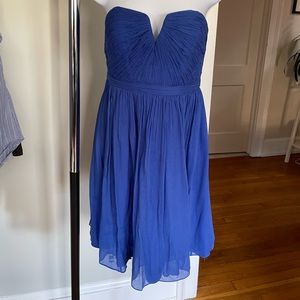 J. Crew Dark Cove Silk Chiffon Nadia Dress 8P
